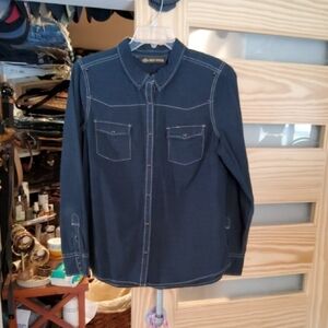 HD Dark Denim Button Down Shirt